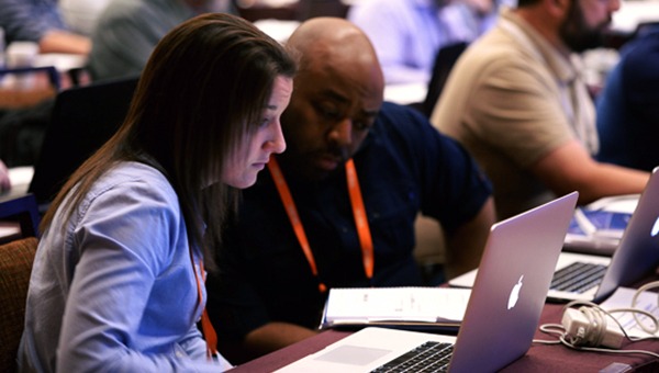 Technical training attendees at an Aruba event