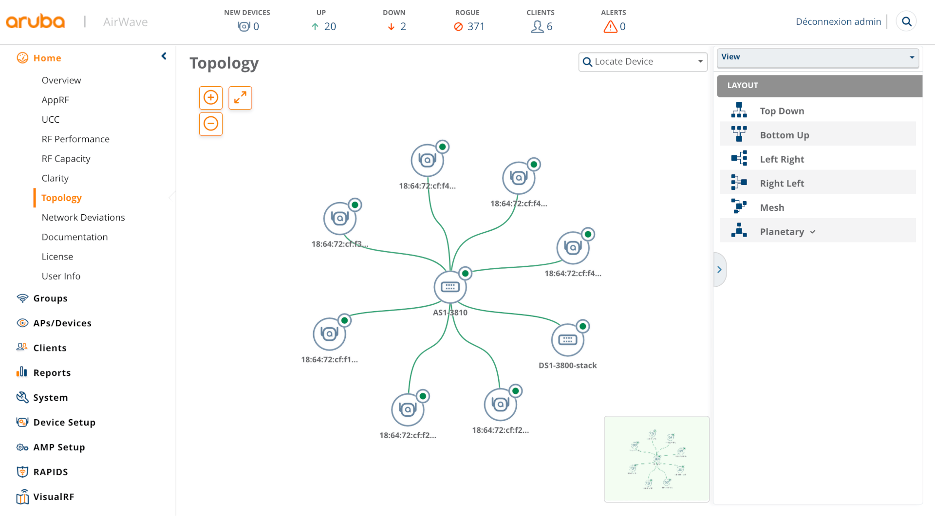 Topology planetary layout 行星布局拓扑学的例子
