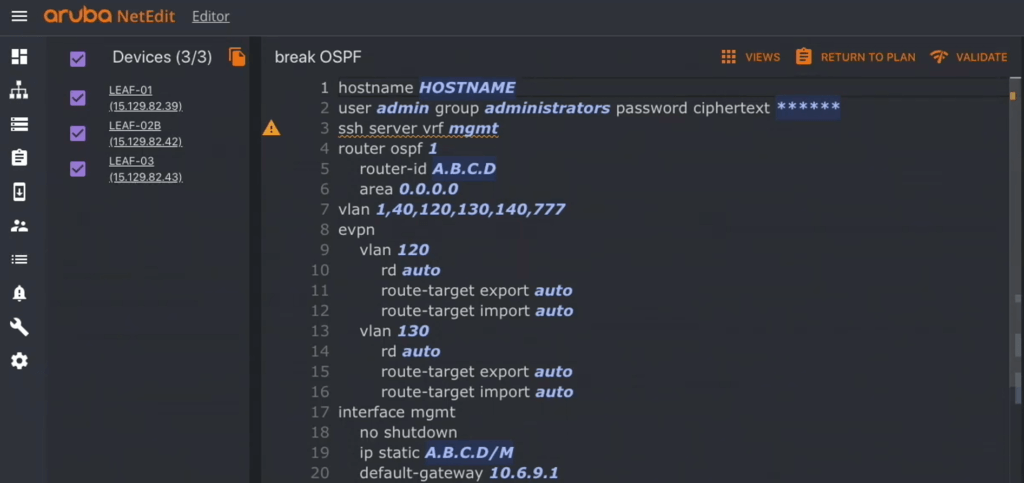 Figure 3- Aruba CX-CLI