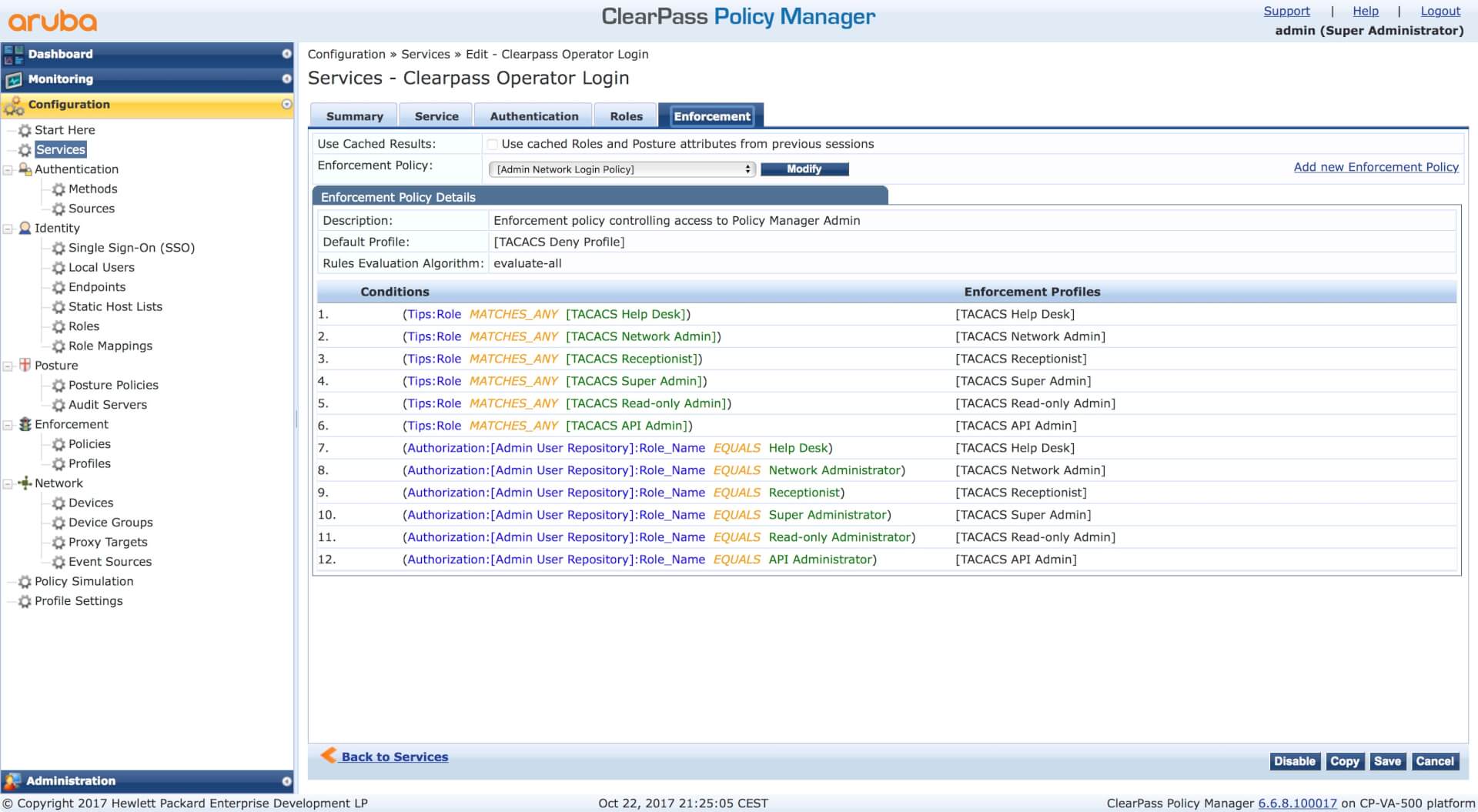 ClearPass操作员登录 - 执法