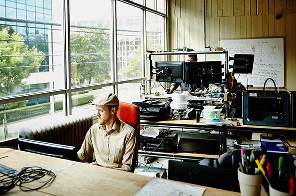 Office worker on a desktop