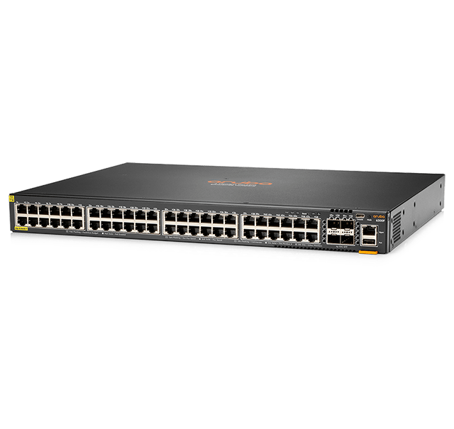 Close up of a single Aruba CX 6300 switch