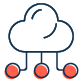 带有三个连接器的云的图标