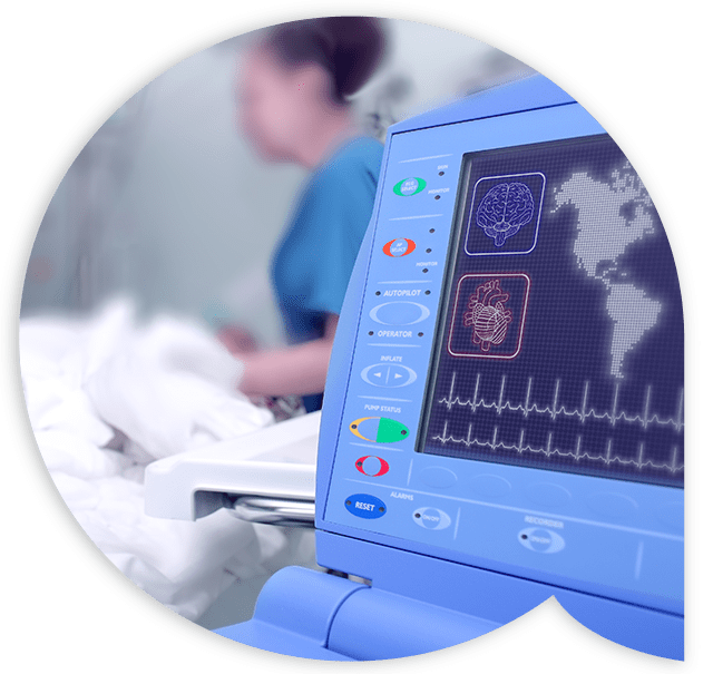 Patient monitor in a hospital room