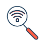 绘制的图标放大镜放大Wi-Fi信号