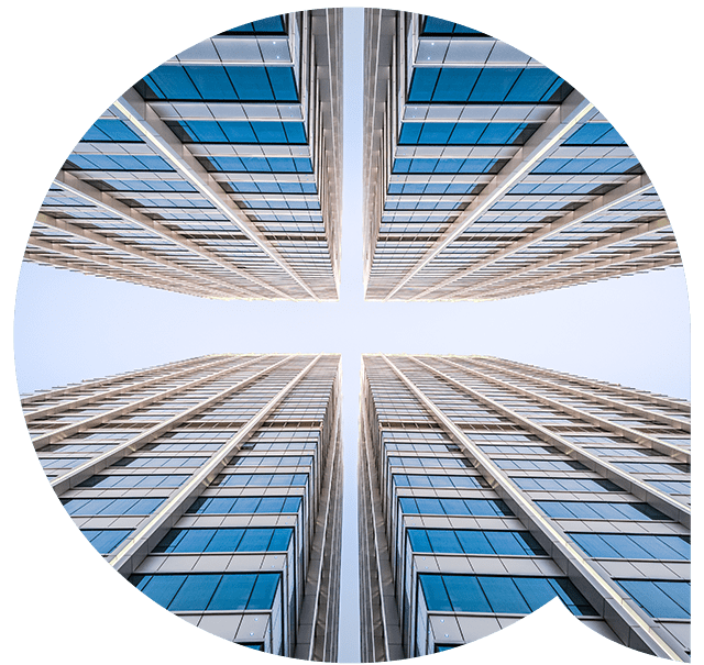 从地面上看高楼大厦