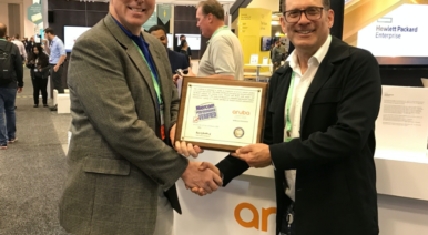 Receiving the Miercom Performance Verified Award