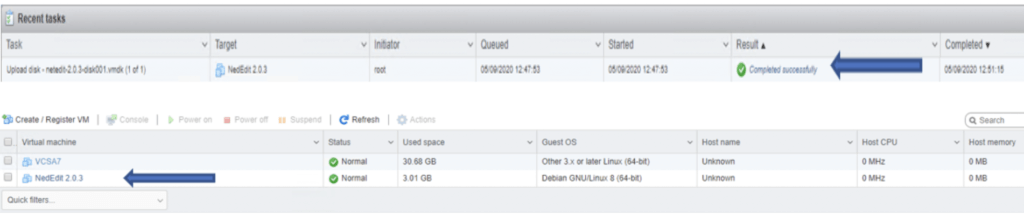 NetEdit Recent Tasks