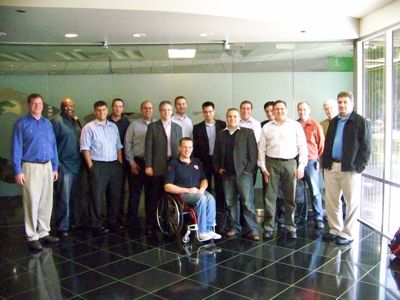 The first Tech Field Day event was held in November 2009. Delegates (L-R): Greg Knieriemen, John Obeto, Carlo Costanzo, Rod Haywood, Rick Vanover, Stephen Foskett, Nigel Poulton, Bas Raayman, Ed Saipetch, Simon Seagrave, Chris Evans, Devang Panchigar, Greg Ferro, John Hickson, Robin Harris and Rich Brambley.