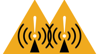 来源：https://commons.wikimedia.org/wiki/file:radio_waves_hazard_symbol.svg.“loading=