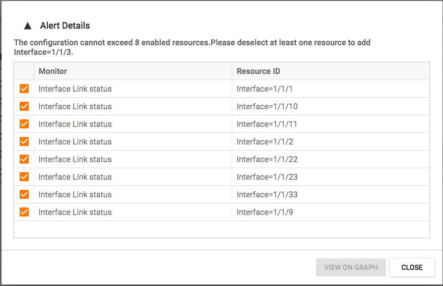 Dialog box prompting you to clear a metric
