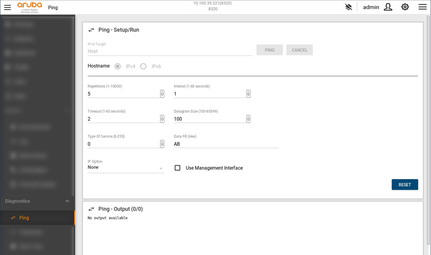 Ping page