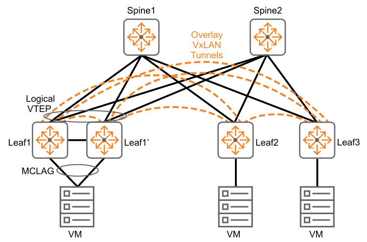 EVPN VSX支持topology diagram for Logical IP