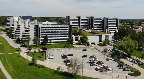 Aerial view of Széchenyi István University campus