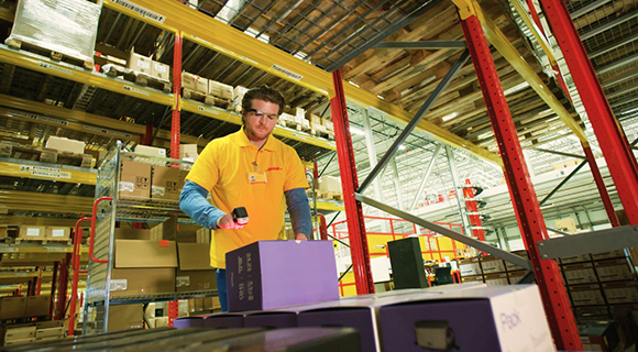 员工在包装和运输设施工作