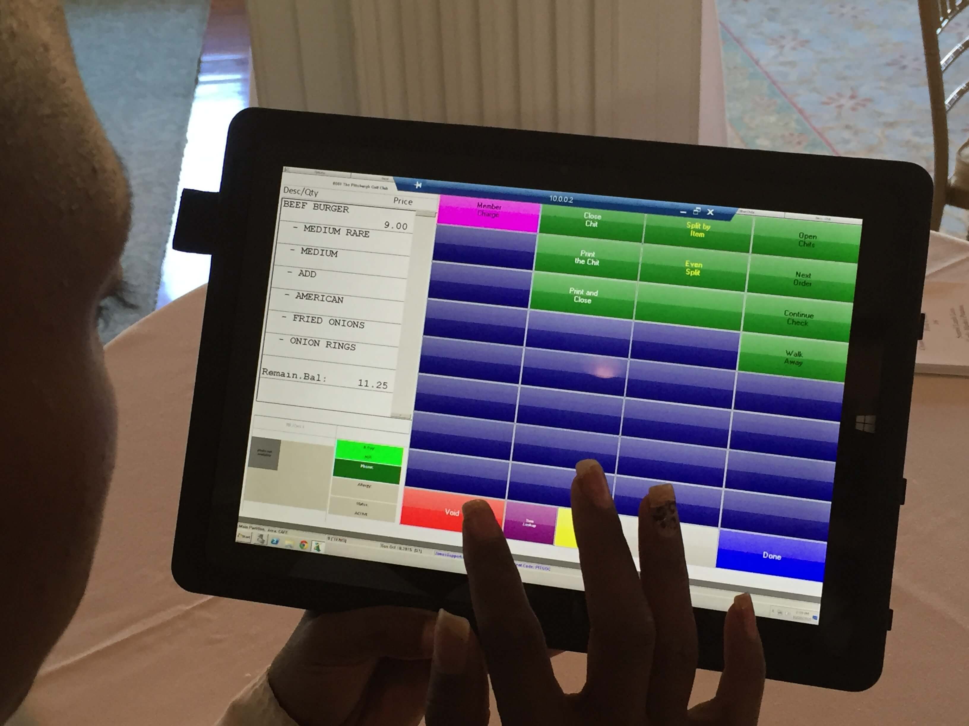 Ordering using Wi-Fi at the Pittsburgh Golf Club