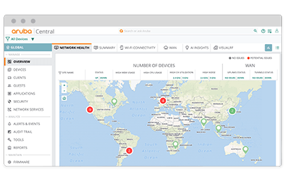 Screenshot of Aruba Central