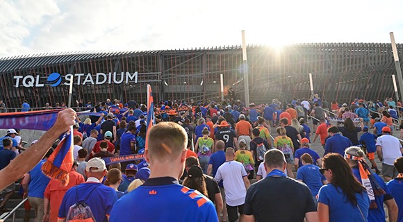 Guests entering the FC Cincinnati stadium
