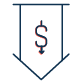 Icon of a dollar sign inside a downward arrow