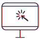 Icon of cursor clicking something on a computer monitor